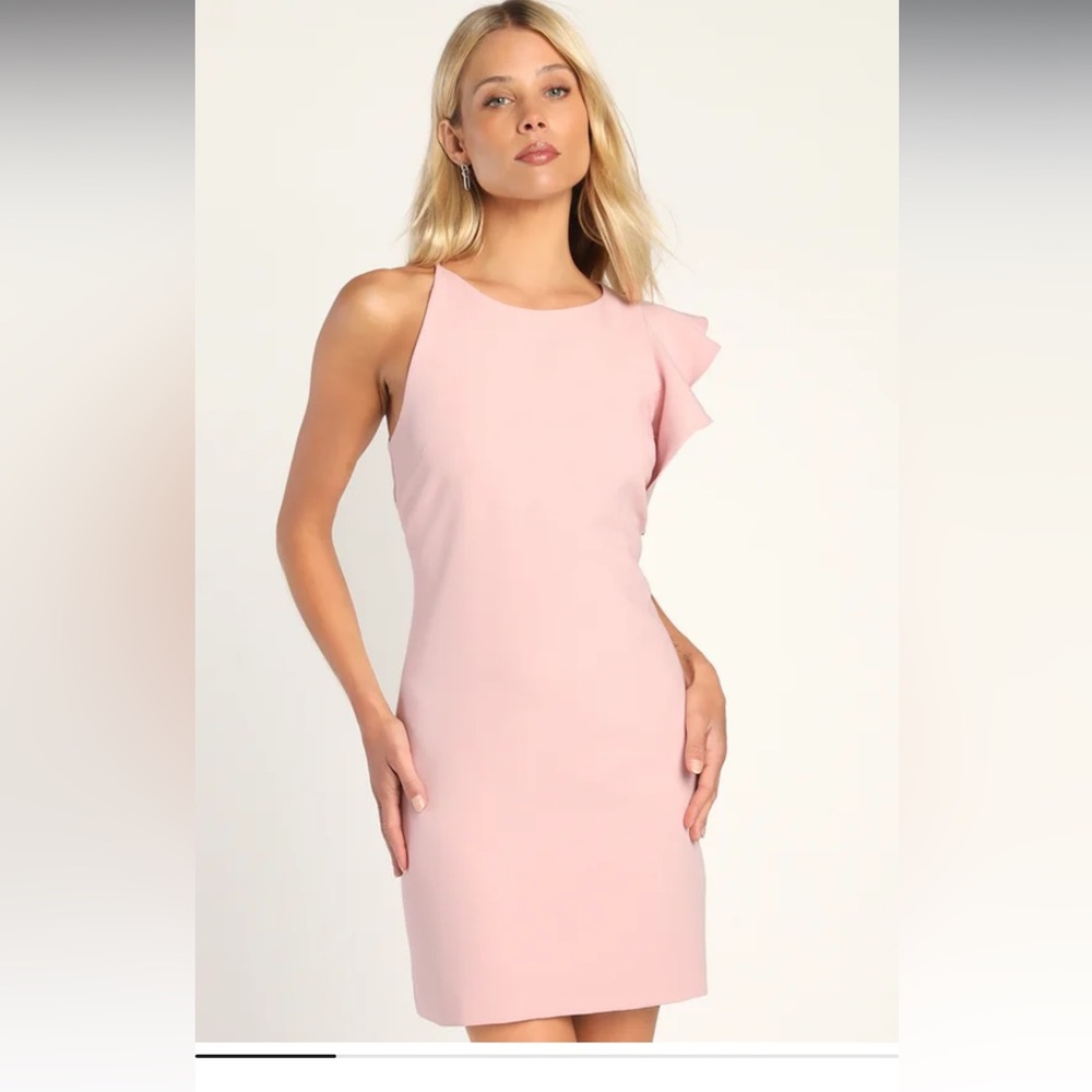 Dinah Blush Pink One-Shoulder Dress